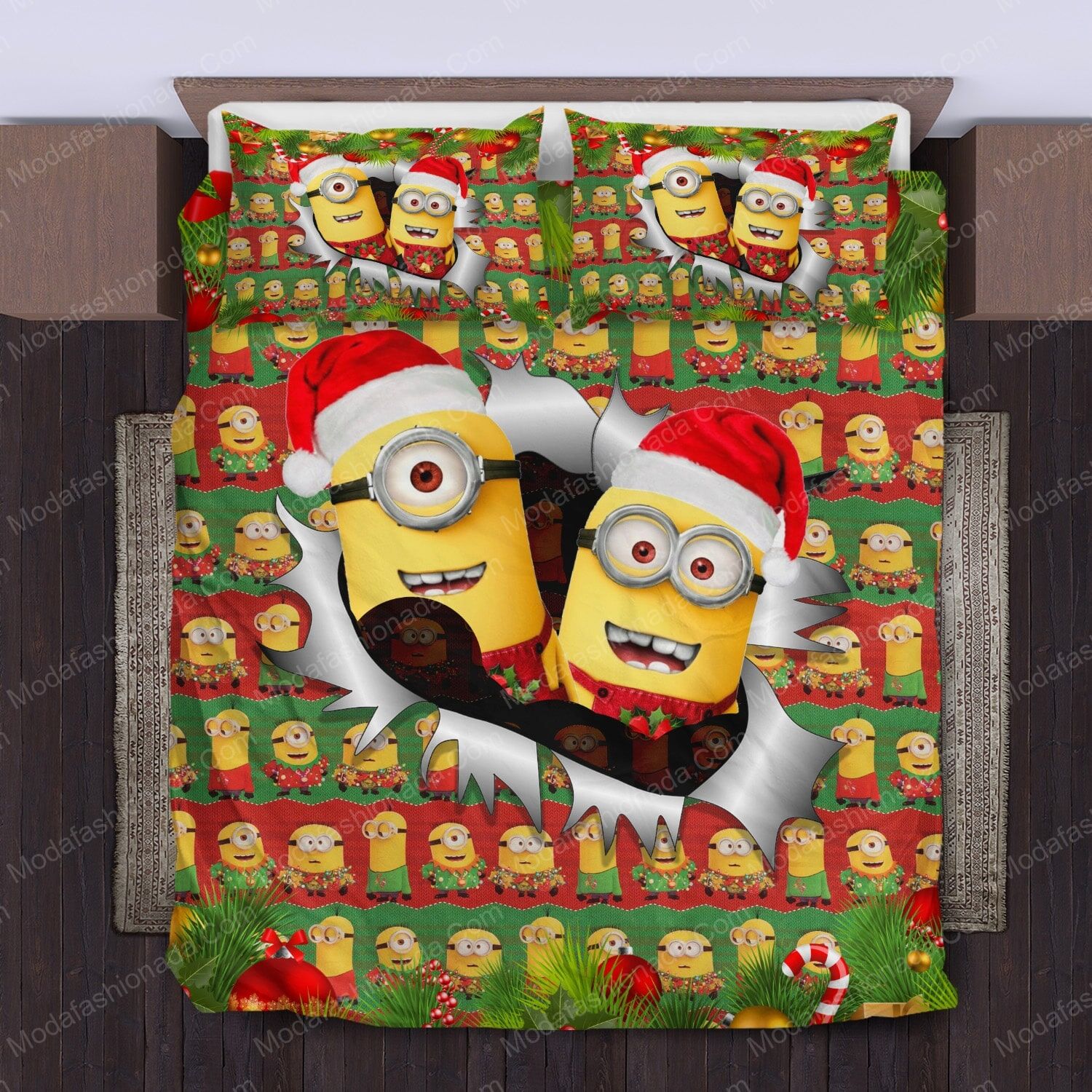 Minions Merry Christmas Bed Sets Bedding Sets - Modafashionada.Com