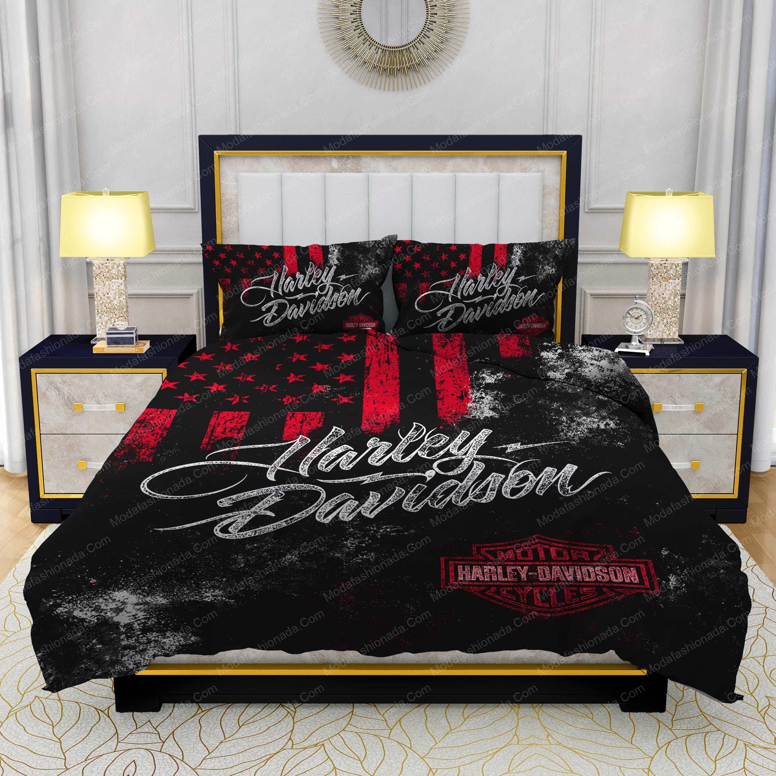 Harley-Davidson American Flag Bedding Sets - Modafashionada.Com